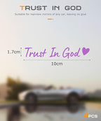 SCUARI 4PCS Car Stickers,Cars Decals,Car Accessories Trust in God Rearview Mirror Sticker,Auto Stickers and Decals,Auto Decals for Women,Trust in God Mirror Decoration,Fits Most Vehicles (Purple)