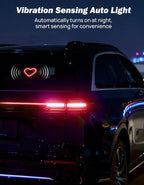 Heart Light for Car Solar Powered Heart Neon Light Car Led Lights Interior for Outdoor/Interior Car/Room Red