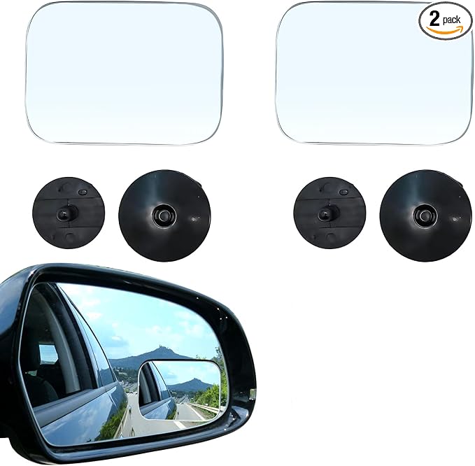 2PCS Blind Spot Mirror, Automotive Exterior Accessories, 360° Adjustable Hd Wide-Angle View For Most Cars, SUVs, Trucks (Square Mirror)