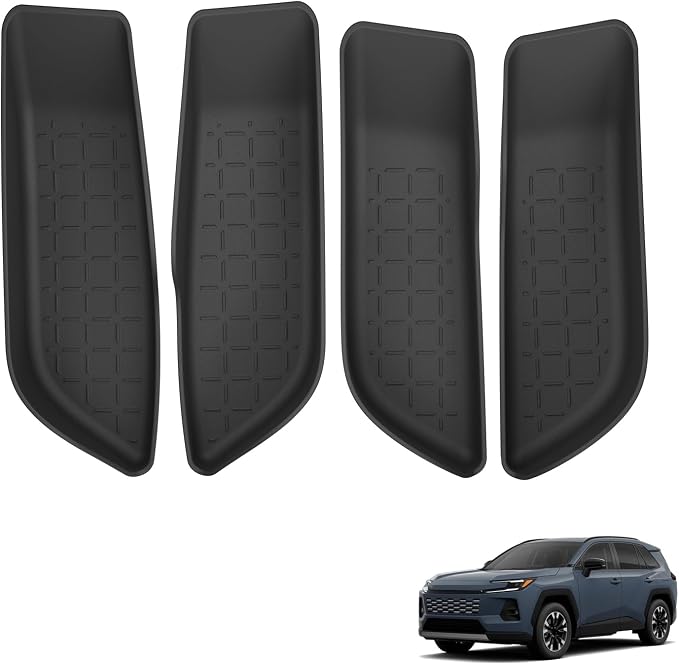 4Pack Door Side Storage Box for Toyota RAV4 2026 | Front & Rear Door Storage Organizer Boxes,TPE Interior Accessories