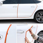 Car Door Protector Edge Guards, Universal Rubber Seal U Shape Car Door Protection, Aluminum Boat Edge Trim Guards No Glue Required, Exterior Accessories Fit for Most Cars (Orange/16FT)