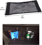 Universal Mesh Cargo Net Storage Net Wall Sticker Organizer Pouch Bag Storage Mesh Net for Car Trunk Storage Add On Organizers for Car Truck (24" x 9.5"（2 Packs)
