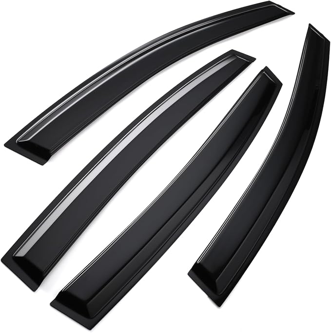 Tape-on Sun/Rain Guard Side Window Visor Deflectors Rain Guards Compatible with Subaru 2013-2015 XV Crosstrek 2016-2017 Subaru CrossTrek 2012-2016 Impreza Hatchback，Window deflectors
