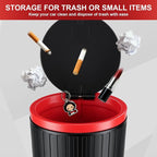2PCS Car Trash Can with Lid, Leakproof Mini Garbage Bin for Car Cup Holder, Small Trash Can for Vehicle, Home & Office - Includes 60 Bags, Easy Clean (Black-Red)