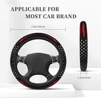 Red Black American Flag Elastic Steering Wheel Cover, Non-Slip Breathable Neoprene Steering Wheel Covers, Men Car Accessories, Universal 15 Inch Fit Auto, Suvs, Truck
