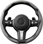 3PCS/Set Car Steering Wheel Cover, Leather Segmented Anti-Slip Automotive Wheel Protector, Soft Breathable Vehicle Steering Protection Covers, Universal Interior Accessories (Gray)