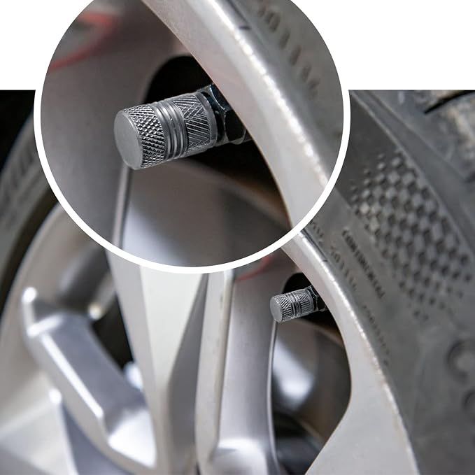 Tire Valve Stem Caps for Car Tires Air Caps Cover 8 Pack Corrosion Resistant Premium Alloy Leak-Proof Universal for SUV Truck Motorcycle Bike Gray