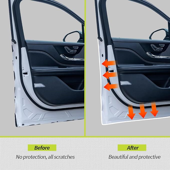 16.4FT(5M) Car Door Edge Guards, Car Door Protector, Rubber U Shape Car Trim Door Protectors Seal, Car Exterior Accessories Aluminum Boat Edge Trim Guards No Glue Required for Cars (White)