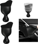 2 PCS Car Detailing Brush, Curved Soft Bristles Auto Removal Dust Collectors, Universal Vehicle Dashboard, Air Conditioner Vents etc Interior Cleaning Tool Accessories (Black)