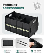 Update Trunk Organizer for Suv, Premium Waterproof Car Organizers and Storage, Collapsible Multi-Compartment Truck Organizer Back Seat Storage for Car