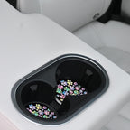 2 Pack Absorbent Car Coasters for Cup Holders,Gradient Colorful Dog paw Print Ceramic Coasters with Cork Back and Finger Slot,2.56" Auto Accessories for Women & Men.