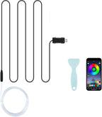 Smart Car LED Interior Lights with USB Port, LED Strip Fiber Optic Lights, Wireless App Control, Sync to Music, Car Accessories Gifts for Women and Men