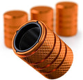 Aluminum Tire Valve Stem Caps – Anti-Rust, Premium Anodized Aluminum, Corrosion-Resistant, Easy Install, Universal Fit for Car, Truck, Bike, SUV – 1 Pack/Set of 4 (Amber Orange)