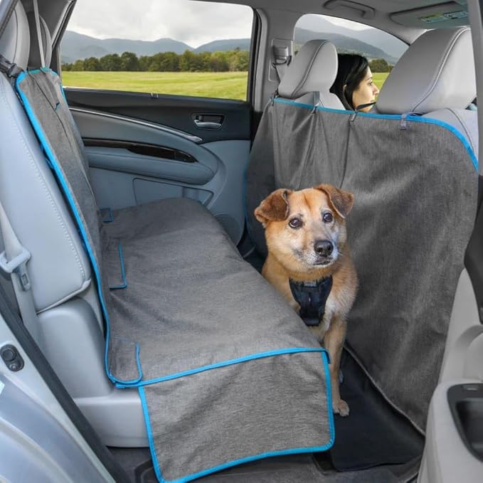 Coast to Coast Hammock - Waterproof Backseat Dog Hammock for Full Coverage - Car Seat Protector with Rufftex Floor Guard - Durable Travel Gear - Stain Resistant - Heather Charcoal Grey