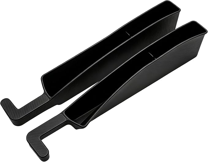 2PCS New Car Seat Gap Stopper with 2 Storage Areas，Car Seat Gap Storage Organizer for Phone Keys Wallet，Universal Car Seat Gap Filler Interior Accessories (Black)