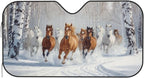 Windshield Sun Shade Horses Snow Winter Car Front Window Sunshade Cover for Truck SUV Blocks UV Rays Automotive Visor Interior Protector 51 x 27.5 inch