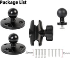 Aluminum 1" Ball Fish Finder Mount for Garmin Striker 4 / Plus 4 / Vivid 4cv, AMPS Hole Round Plates for RAM Mounts/GPS/Boats/Vehicle, T-Bolt Attachment for Track Systems, Lowrance, Humminbird