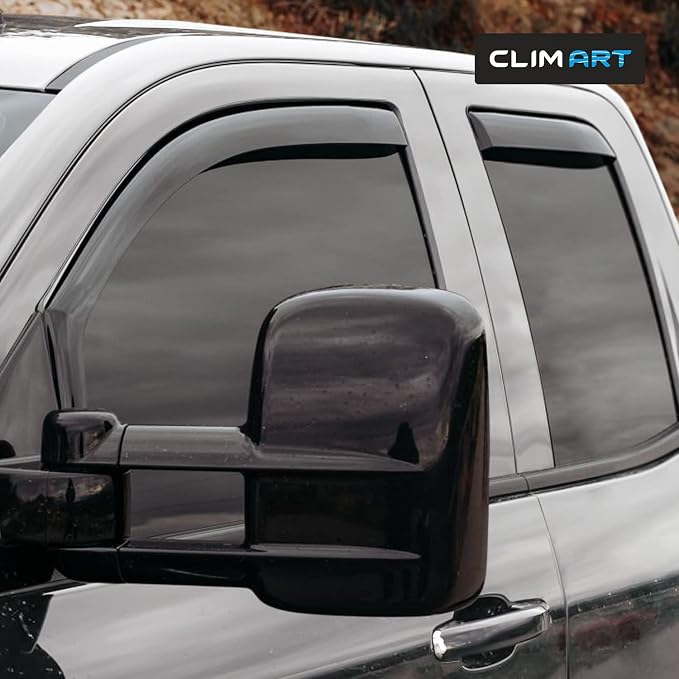 in-Channel Incredibly Durable Rain Guards for Chevrolet (Chevy) Silverado/GMC Sierra 2014-2018 Double Cab, Original Window Deflectors, Vent Window Visors, Truck Accessories, 4pcs- 614004