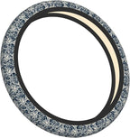 Flowers Steering Wheel Cover Car Elastic Steering Wheel Protector | Asian Ethnic Anti-Slip Breathable Car Accessories Interior for Women Men Universal 15 Inch Fit Auto SUVs Vans Truck