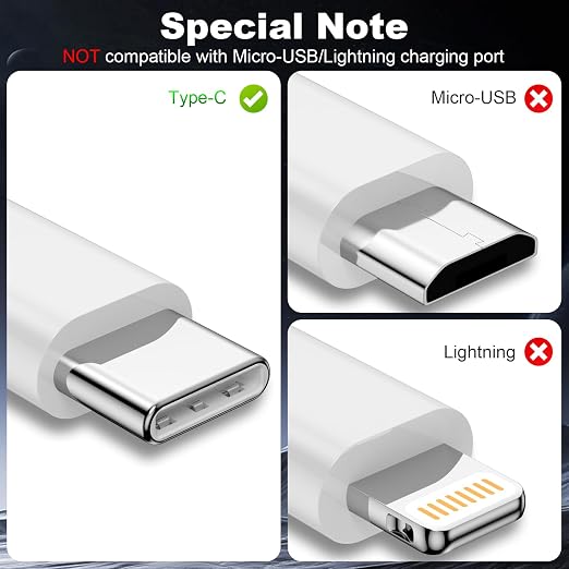 2Pack USB A to USB C Cable for iPhone 15/16/17 All Series, Type-C Car Charger 3A Fast Charging & 480Mbps Speed for iPad, Samsung Galaxy, Tablets, Laptops (White-3FT)
