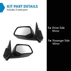 2 Piece Driver and Passenger Side Mirror Assembly Set Electric Adjustment Heated No Memory Black Compatible with 2008-2011 Mazda Tribute MA1320164 MA1321164