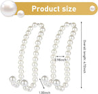 2 PCS Car Bag Hooks, Purse Hook for Car, Pearl Seat Backrest Storage Hook, Cute Auto Interior Decoration Headrest Hanger for Women Girls (White)