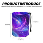 Car Trash Bag Purple Galaxy Hanging Back of Seat Car Portable Trash Bag Purple Galaxy Waterproof One-Handed Portable Strap Drawstring Garbage Bags with 2 Pieces Car Coasters