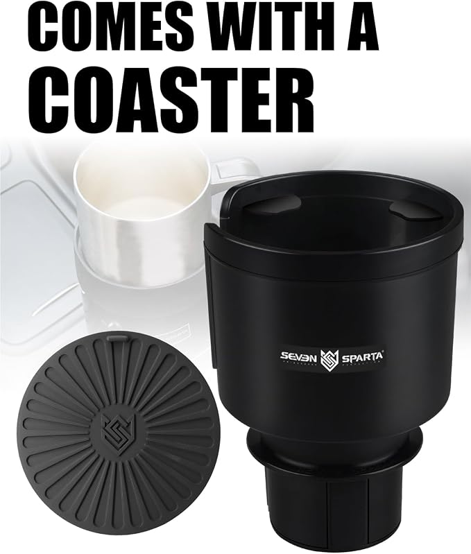 Upgraded Car Cup Holder Expander Adapter with Offset Adjustable Base, Compatible with Yeti 14/24/36/46oz Ramblers, Hydro Flasks 32/40oz, Other Large Bottles Mugs in 3.5"-4.0", 1 Pack