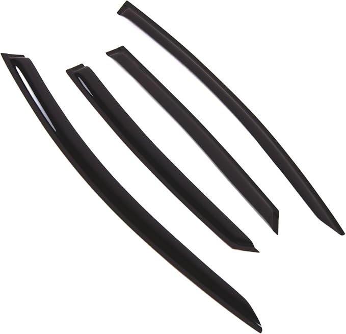 WD2-797 Dark Smoke 4 Pcs Set Window Visor (Outside Mount) Deflector Rain Guard Compatible with 2013-2016 Ford Fusion