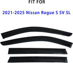 Window Visors Rain Guards for 2021-2025 Nissan Rogue S/SV/SL/Platinum | Window Wind Deflectors Vent Visors | Anti-UV & Noise Reduction | Easy Installation & Weatherproof Design