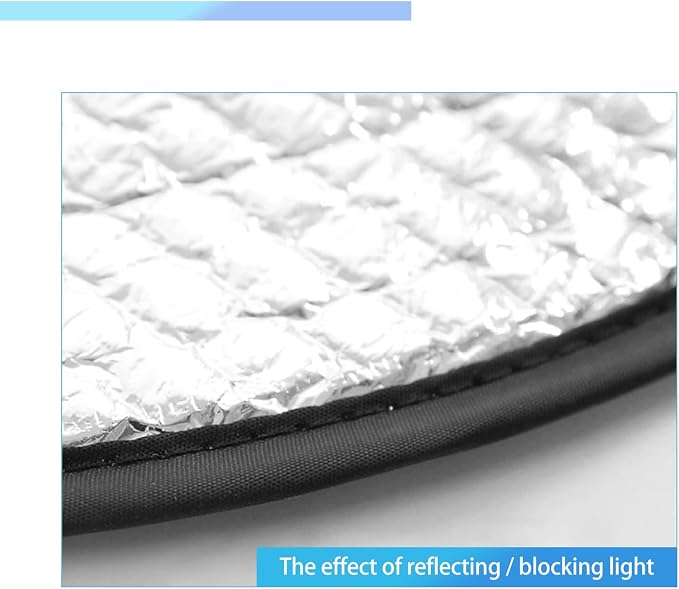 1 PC Car Steering Wheel Sunshade, Polyester Cloth-Wrapped Steering Wheel All-Inclusive Reflective Sun Protection Heat Shield, Decorative Accessories, Suitable for Cars, Trucks, SUVs (Silver)