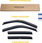 in-Channel Rain Guards for 2022-2026 Nissan Frontier Crew Cab, Window Visor Shields Vent Deflector Shade Wind Dark Smoke 2023 2024 22 23 24 25, Tape-On Outside-Mount, 4PCS