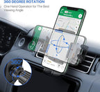 Phone Holders for Your Car with Metal Hook Clip, Air Vent Cell Phone Car Mount, Hands Free Universal Automobile Cradle Fit for iPhone Android and All Smartphones, Classic Black