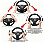 Sea Turtle 3-Pc Car Set : Steering Wheel Cover + 2 Cup Coasters | neoprene Non-Slip, Breathable Elasticity Universal Fit 14.5-15.6 Inch for Cars/Trucks/SUV - Car Interior Decoration