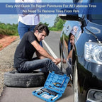 Flat Tire Repair Kit with Plug 68 Pcs for Car, Motorcycle, ATV, Jeep, Truck, Tractor Flat Tire Repair (2-Pack) (Set of 2-68pcs)