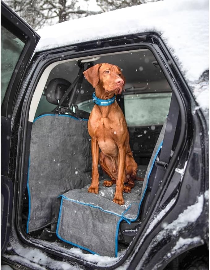 Coast to Coast Hammock - Waterproof Backseat Dog Hammock for Full Coverage - Car Seat Protector with Rufftex Floor Guard - Durable Travel Gear - Stain Resistant - Heather Charcoal Grey