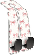 Car Seat Back Storage Hook, Funny Car Purse Hook, Cute Vehicle Storage Organizer for Purses Handbags Cute Pink Bowtie