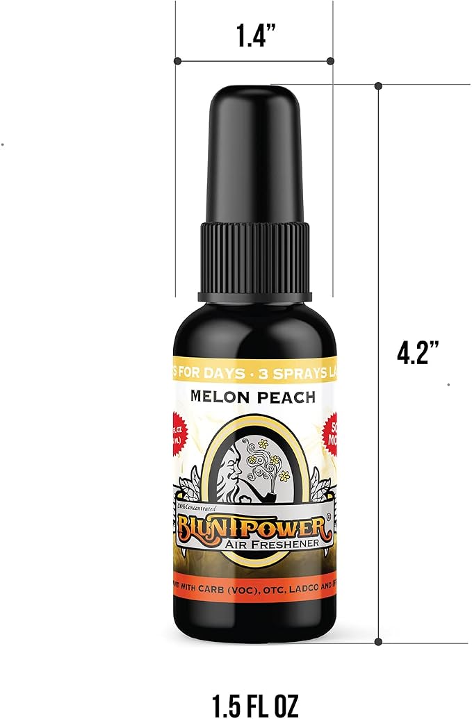Concentrated Air Freshener (Melon Peach Breeze, 1 Pack) for Room and Car - Oil-Based Diffuser Spray Bottle - Long-Lasting Bathroom, Car Freshener, & Odor Eliminator