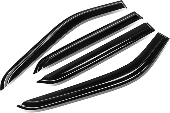 4Pcs Tape-On Window Visor Compatible with 2018 2019 2020 2021 2022 2023 2024 Nissan Kicks 2018-2024, Deflector Rain Guard, Acrylic Black