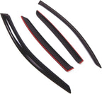 WD2-672 Dark Smoke 4 Pcs Set Window Visor (Outside Mount) Deflector Rain Guard Compatible with 2012-2016 BMW 320i 325i 328i