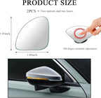2 PCS Car Blind Spot Mirror, Fan Shaped HD Glass Convex 360° Rotating Wide Angle Side Mirror, Frameless Car Blindspot Mirror for Larger Image and Traffic Safety (Fan Shaped, 2 PCS)