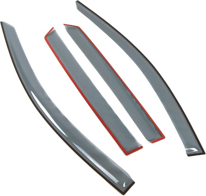 Car Window Rain Guard | Outside Mount Visors Auto Side Window Deflectors | Windows Visor Rain Shields Compatible with 2015-2016 Ford Edge | 4 Pcs Set, LGWV2-794, Light Tinted