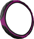 15 Inch Car Leather Steering Wheel Cover, Automotive Accessories Elastic Breathable Anti-Slip Soft Wheel Protector Fits Men and Women, Suitable for SUVs, Trucks, Vehicles and RVs (Purple)
