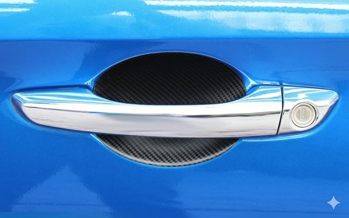 4 Pack Door Paint Protection Film, Car Door Handle Cup, Scotch Guard, PPF Precut, Universal Fit Cars, PPF, Door Protector, Clear Self-Healing Anti Scratch (Carbon Fiber/4 Pcs)