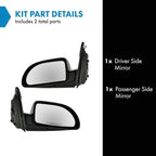 2 Piece Driver and Passenger Side Mirror Assembly Set Electric Adjustment Non-Heated No Memory Black Compatible with 2005-2009 Chevrolet Equinox 2002-2007 Saturn Vue GM1320268 GM1320271