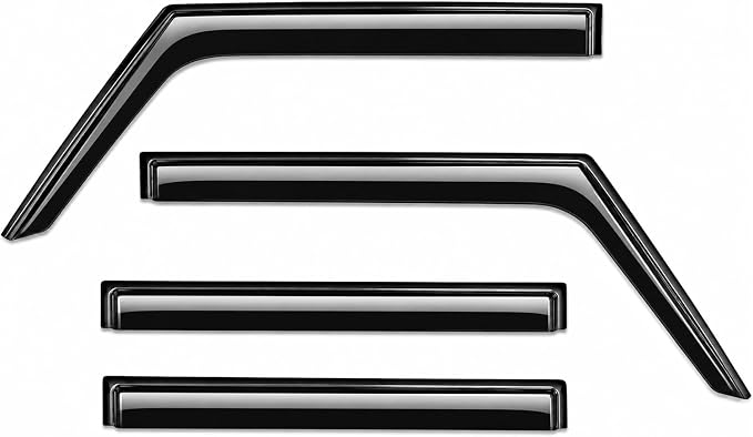 2018-2026 Tape-On Side Window Deflector Visors for Jeep Wrangler JL Unlimited 4 Door & for Jeep Gladiator JT 2020-2026 Smoke Tinted Rain Guards