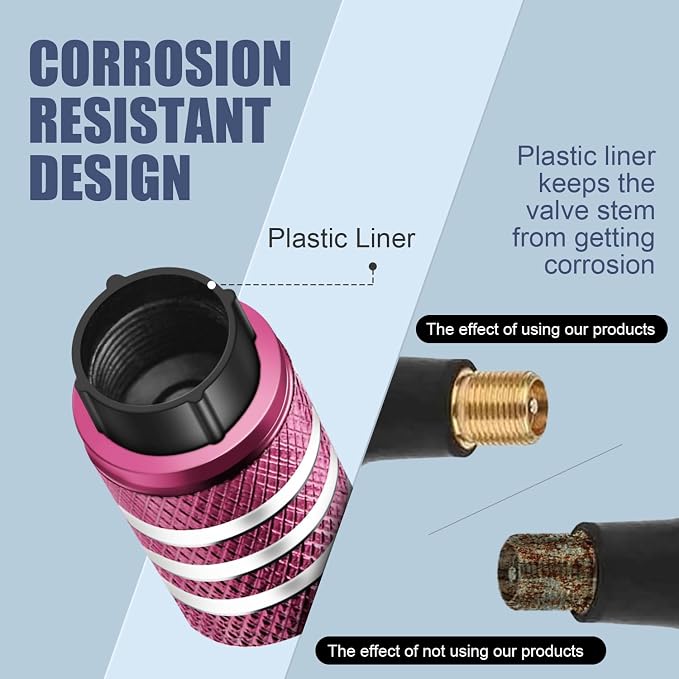 Tire Valve Stem Cap Cover - (5 Pack) Tire Air Cap Corrosion Resistant Christmas Reindeer Antler Antlers Auto Accessories Decoration for Car Truck Bike Pink