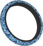Waves Japan Blue Steering Wheel Cover Car Accessories Cute for Women Girls Girly Universal 15 Inch Neoprene Auto Interior Decor Anti Slip Car Truck Protector