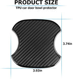 Mandark Car Door Handle Cup Scratch Protector, 4PCS 3D TPU Carbon Fiber Vehicle Door Bowl Sticker, Automotive Door Handle Paint Protective Film Cover Accessories, Universal for Most Cars (Medium)