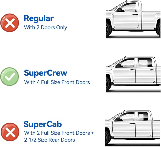 in-Channel Window Visors Rain Guards for 2019-2023 Ford Ranger SuperCrew, Window Vent Wind Deflectors Visors Shades for 19-23 Ranger Crew Cab
